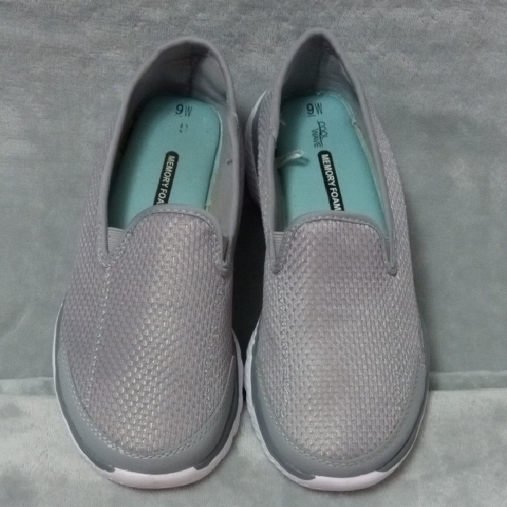 Women's Gray Mesh Slip-On Sneakers